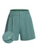Mintgrün Solide Plissee Dekorative Tasche Shorts